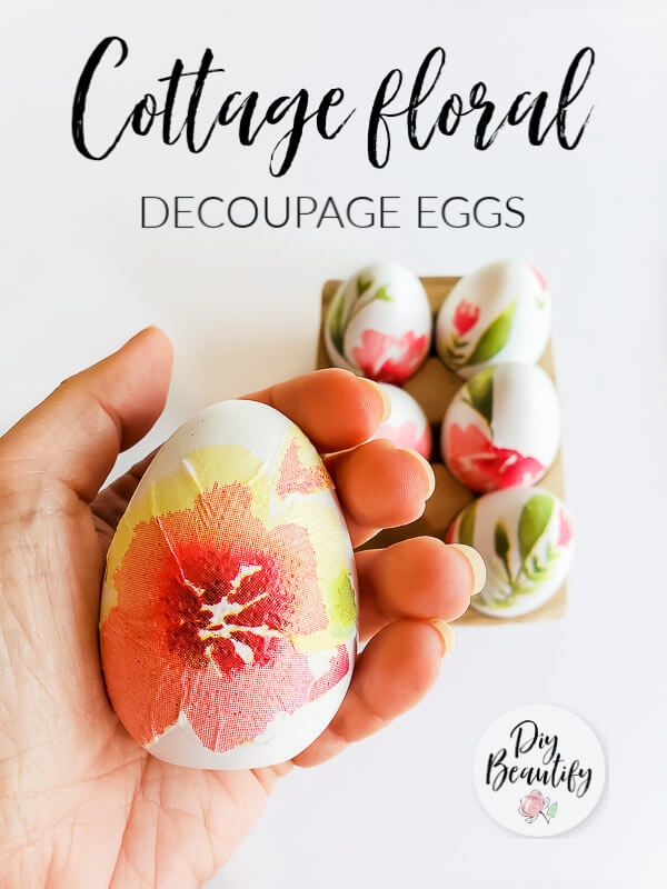 decoupage cottage floral eggs