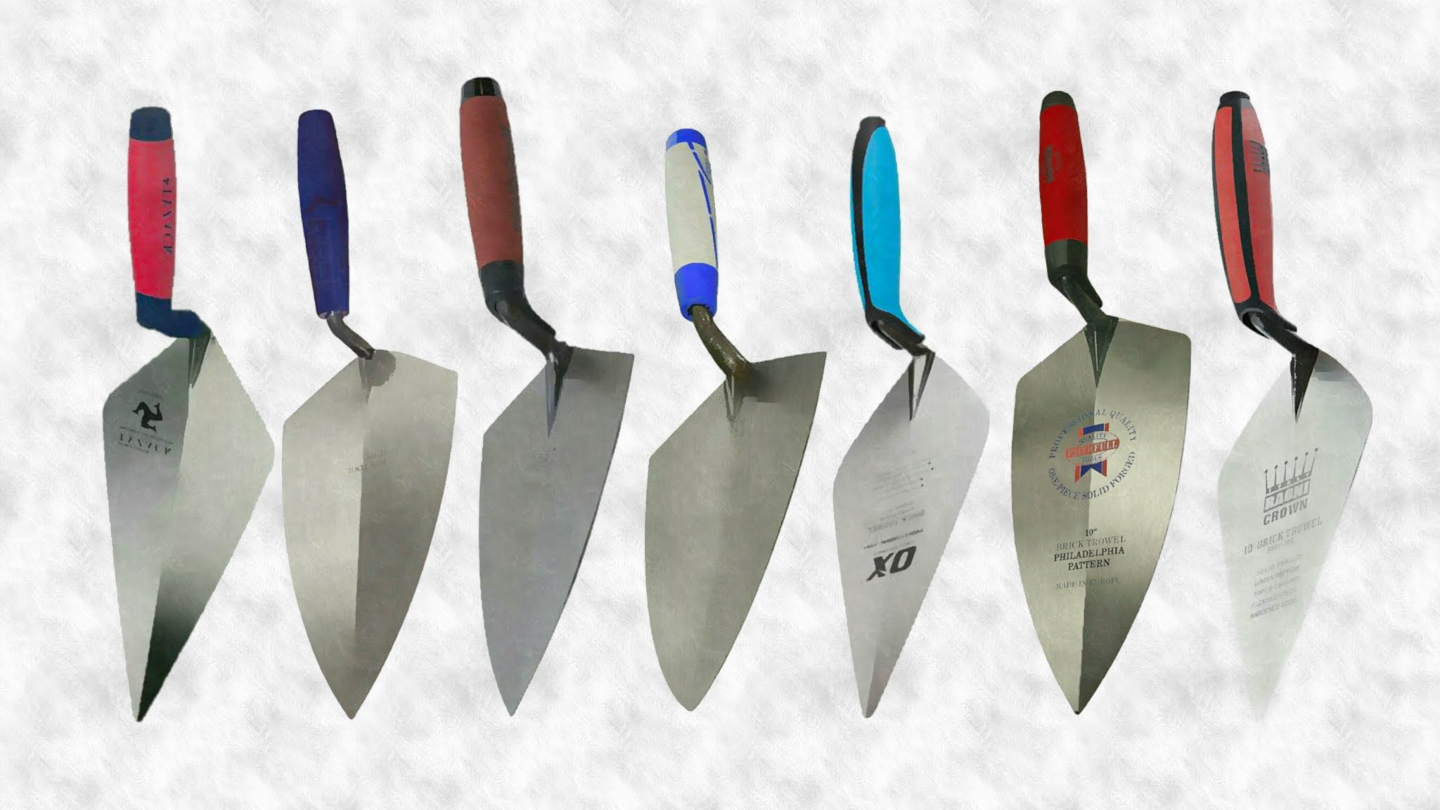 W Rose Brick Trowel 10" Wide London Pattern Leather Handle - View #6