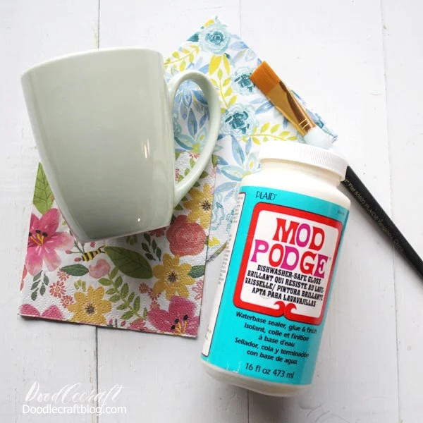 Mod Podge Napkin Mug Handmade Gift Idea!