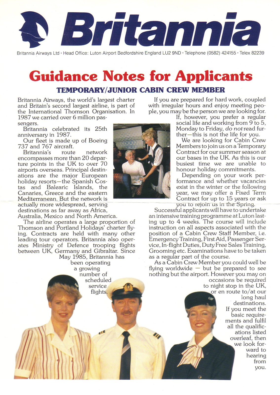 Airlines Past & Present Britannia Airways Stewardess Flight Attendant