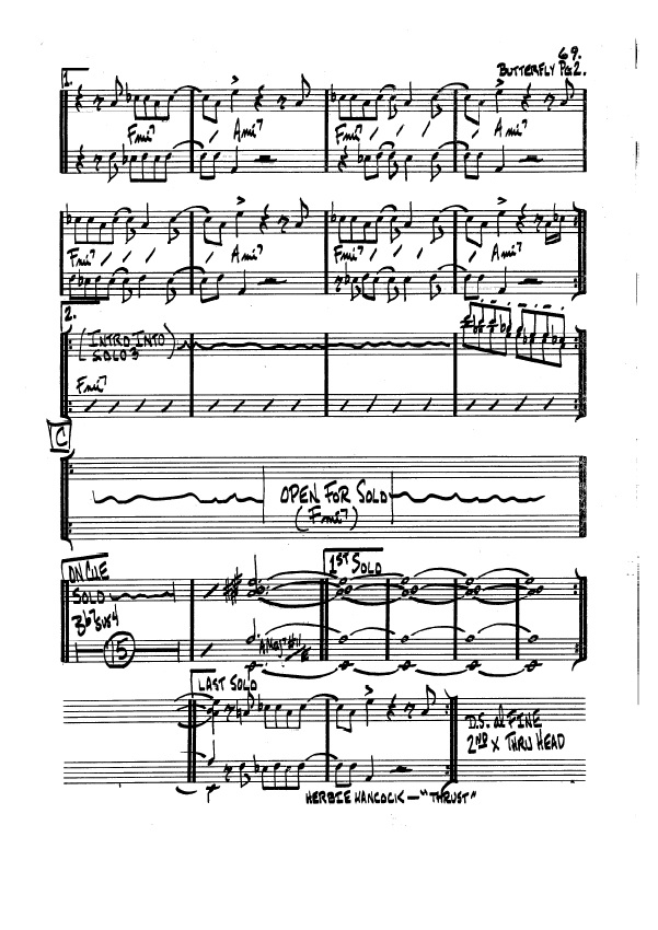 Herbie Hancock Butterfly Partituras para Violonchelo