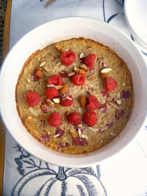 Raspberry Almond Baked Oatmeal:  A healthy way to start the day! - Slice of Southern