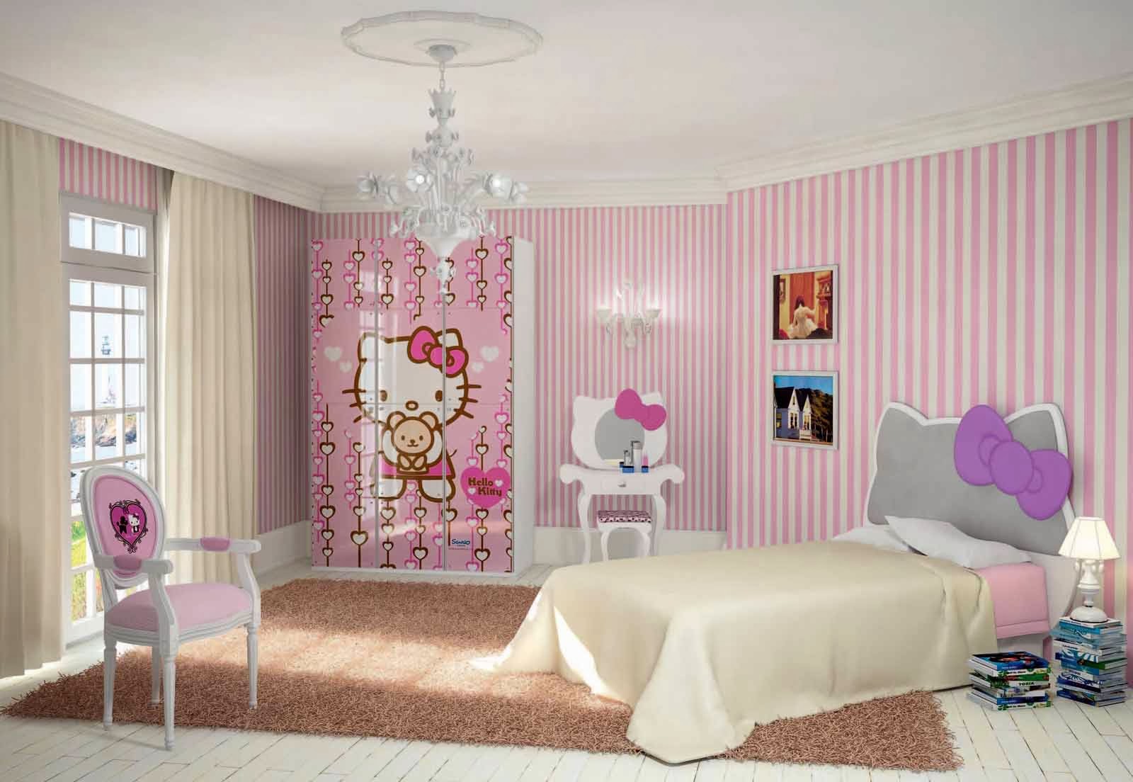 Model Desain Interior Kamar Tidur Hello Kitty Rumah
