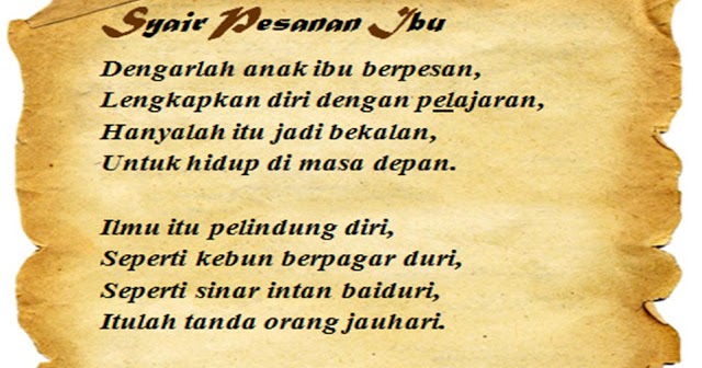 Makna Syair Ciri Ciri Fungsi Dan Contoh Syair Tarahap