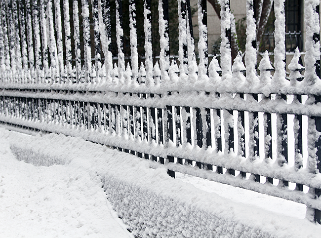 NYC Winter, Snowy gates, Blizzard of 2015