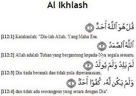 Surah al ikhlas menerangkan tentang