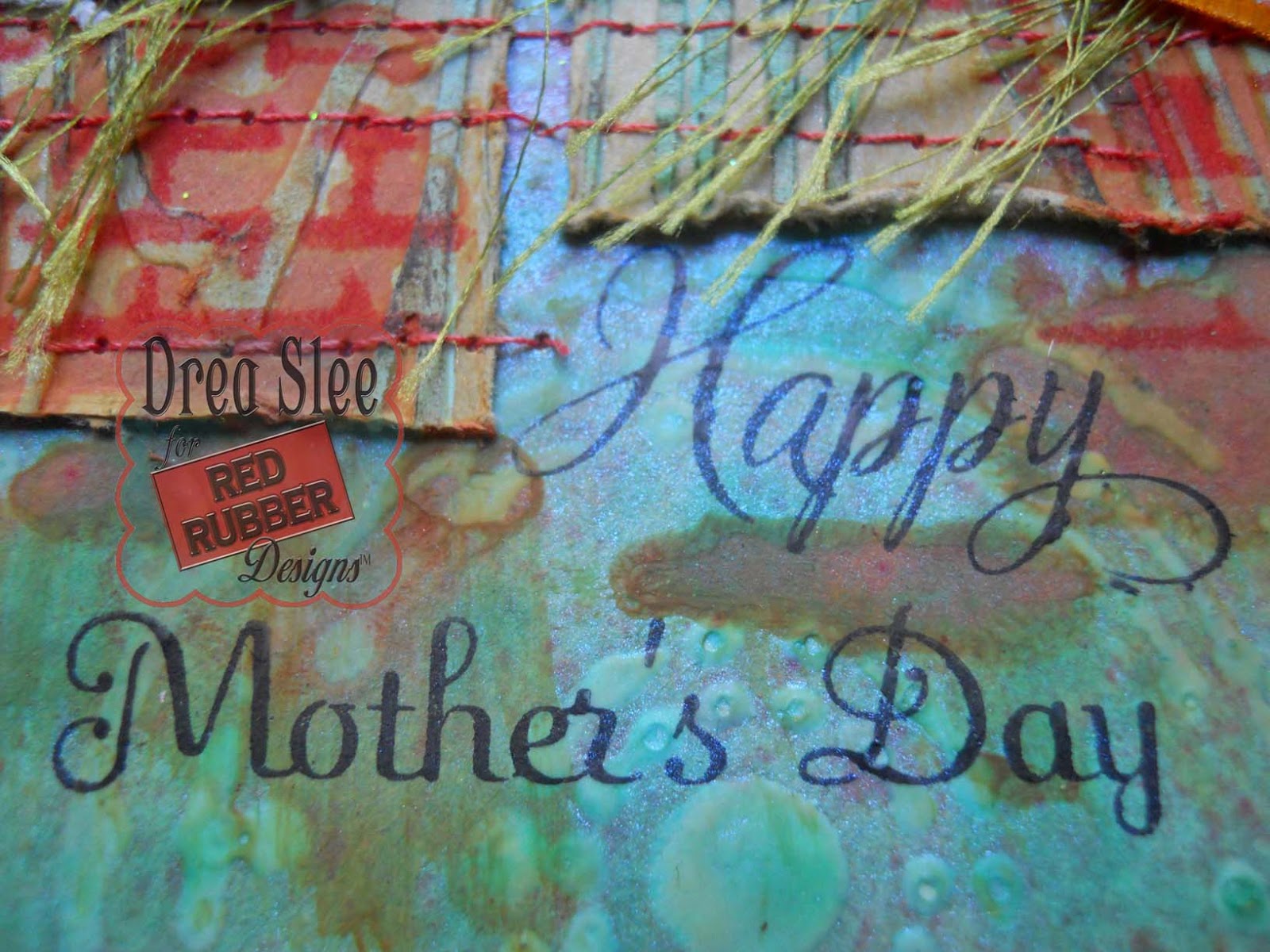 Drea's Scraps of Inspiration Water Lily Mother's Day Card Red Rubber