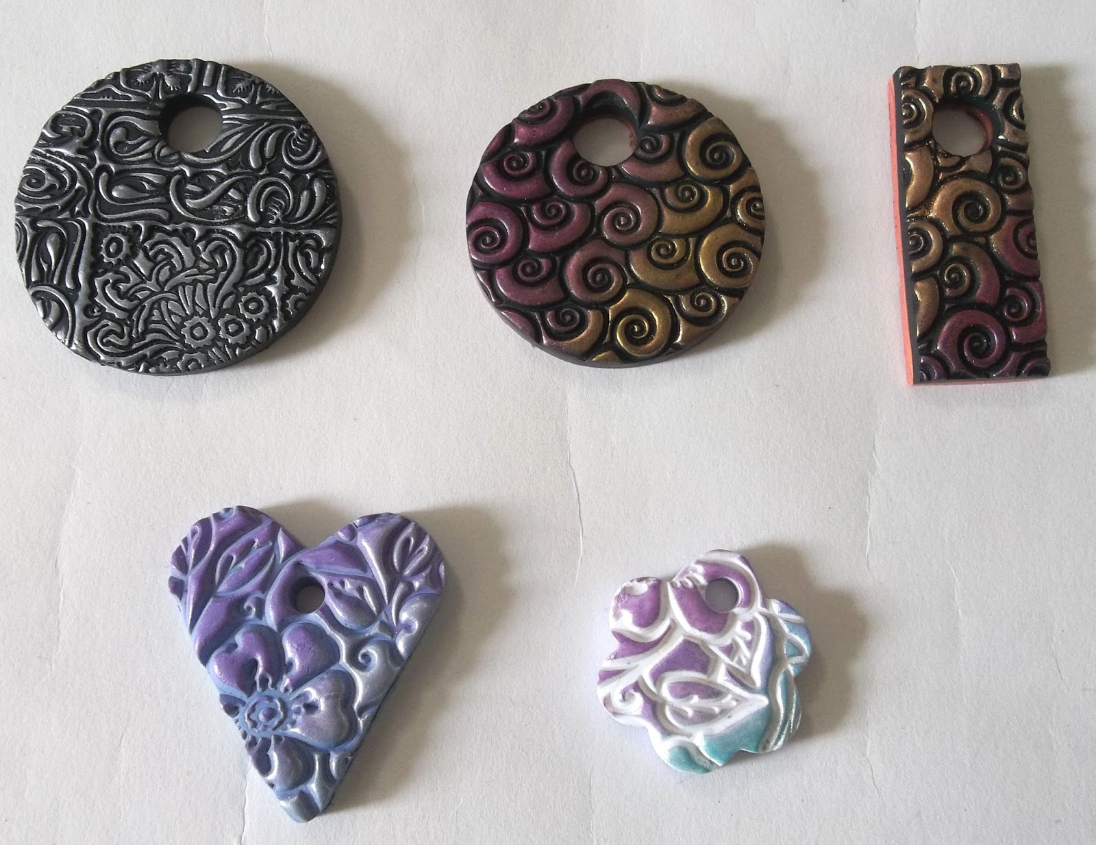 Feltabulous: Polymer clay with alcohol ink and stamps experiments (and ...