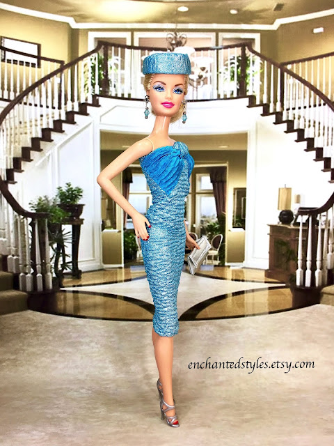 Sparkling Ice Blue Evening Dress