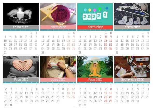 calendarios 2022, calendarios manualidades, calendarios proyectos crochet