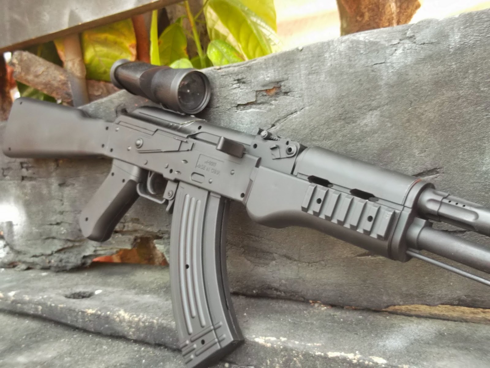 jual airsoftgun spring SNIPER AK 47 FULL BLACK toko online airsoftgun