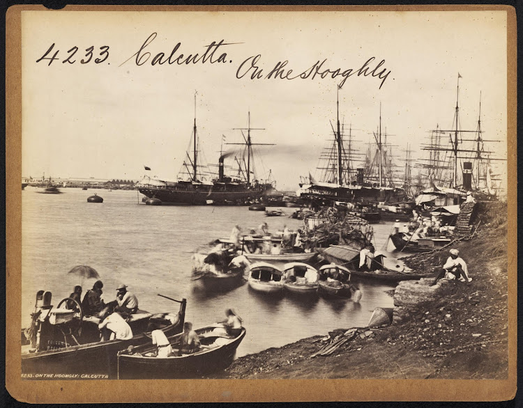 Ships on the Hooghly River, Calcutta (Kolkata) - Mid 19th Century