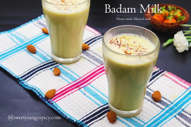 Badam Milk | Almond Milk | Kesar Badam Milk Recipe | How to Make Badam Miik At Home