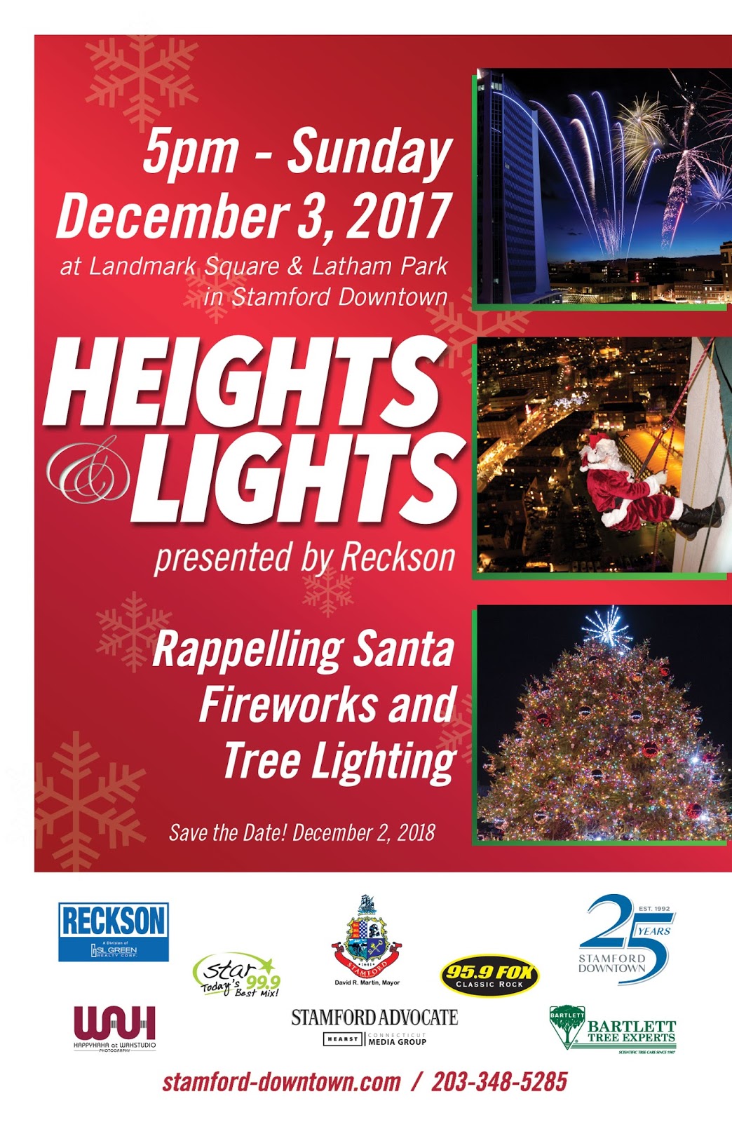 Stamford Downtown Events Heights and Lights and our NEW holiday tree