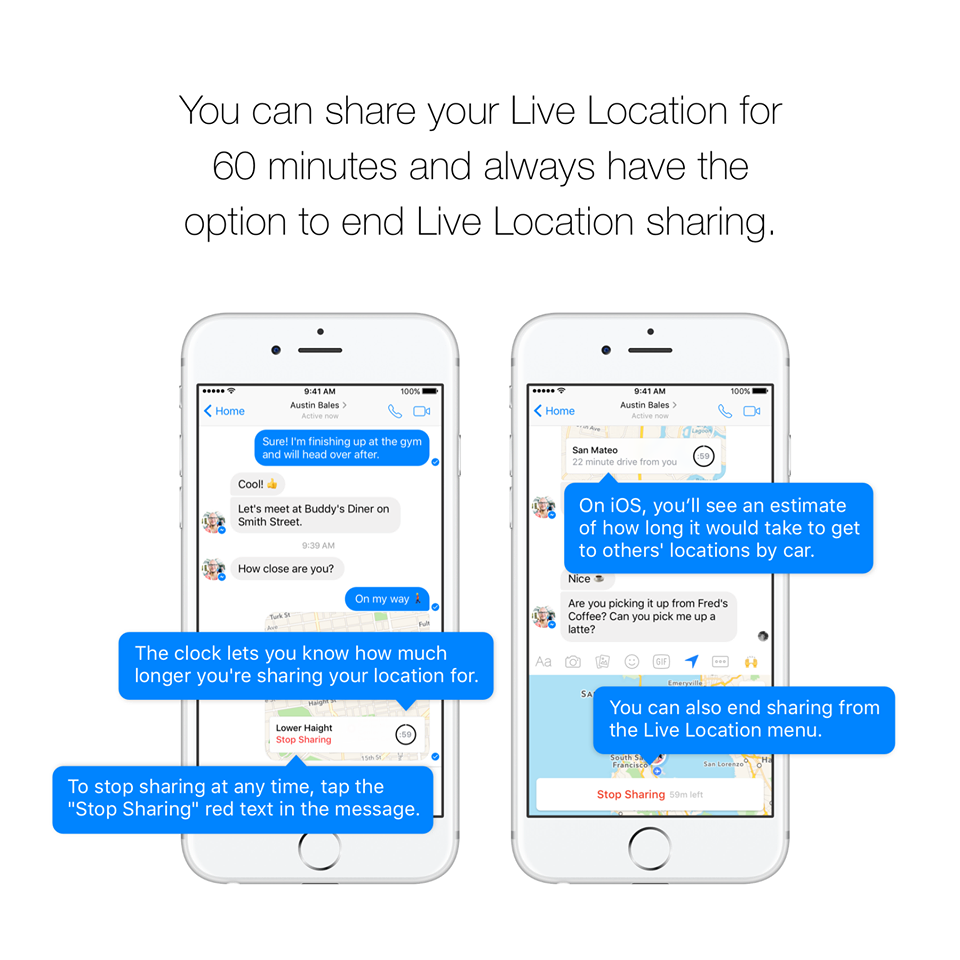 Messenger 推出 Live Location,让用户分享自己的行踪