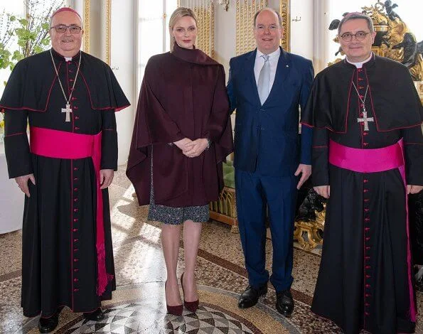 Archbishop Dominique-Marie David had been appointed Archbishop of Monaco by Pope Francis. Princess Charlene Akris cape