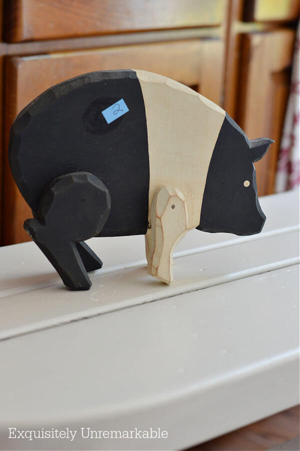 Painted Wooden Pig