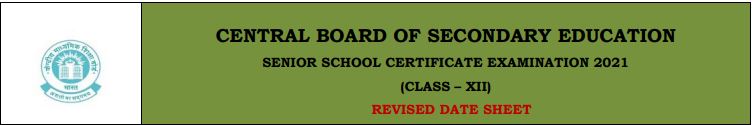 cbse board 12th date sheet 2021 Download