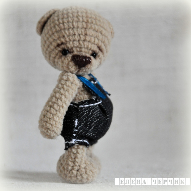 мини мишка крючком