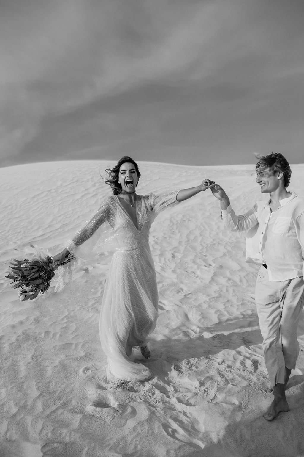 to the aisle australia | run away with me boho styled shoot perth Jypsea photography perth weddings sand dunes elopement bridal gowns hair makeup florals styled boho