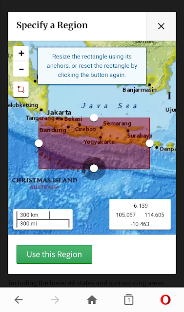 Specify a Region USGS Catalog.