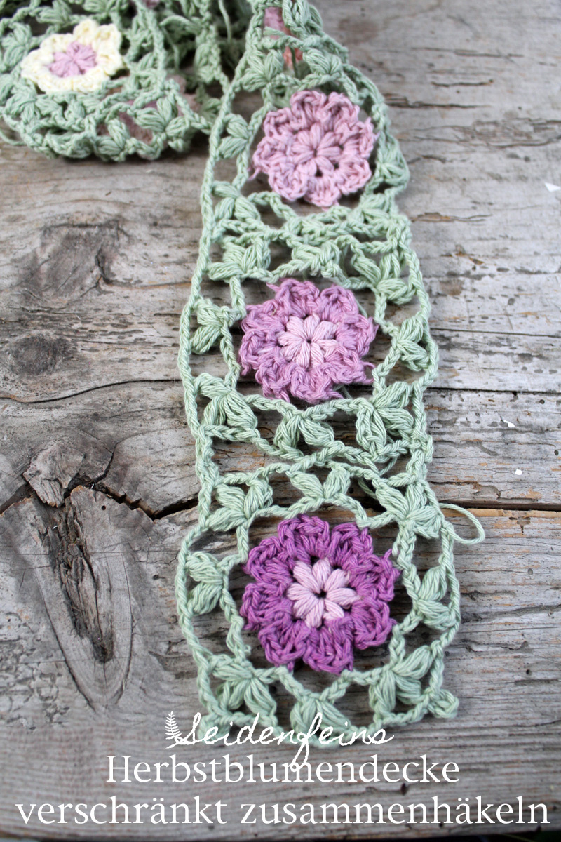 Herbstblumendecke Tutorial 3 * crochet tutorial 3 autumn flower blanket