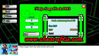 Cheat Ninja Saga ATM Exp 9 Seconds New