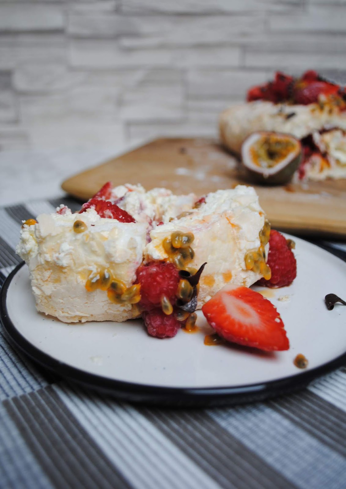 Sharkett Sisters STRAWBERRY, RASPBERRY AND PASSION FRUIT MERINGUE ROULADE
