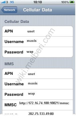 Maxis 3G MMS APN Settings for iPhone Malaysia