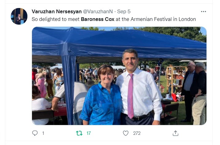 Baroness Caroline Cox Baroness Cox Attends Armenian Summer Festival in