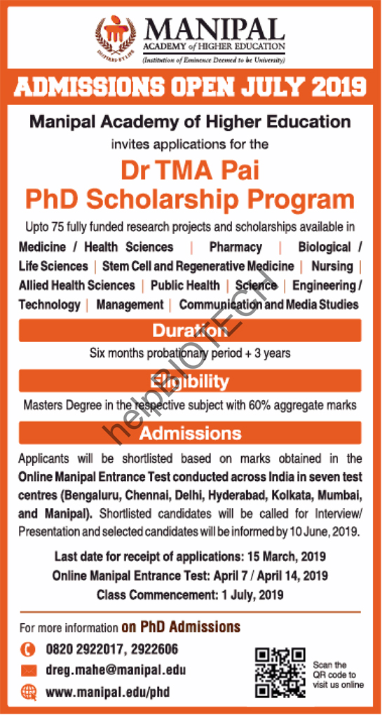 phd fellowships for life science in india