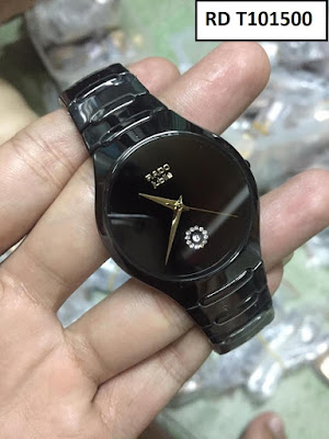 đồng hồ nam dây đá ceramic đen bóng RD T101500