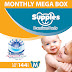 Supples Baby Diaper Pants, Monthly Mega-Box, Medium, 144 Count
