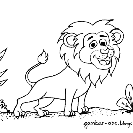 Sketsa Gambar Mewarnai Binatang Terbaru Singa