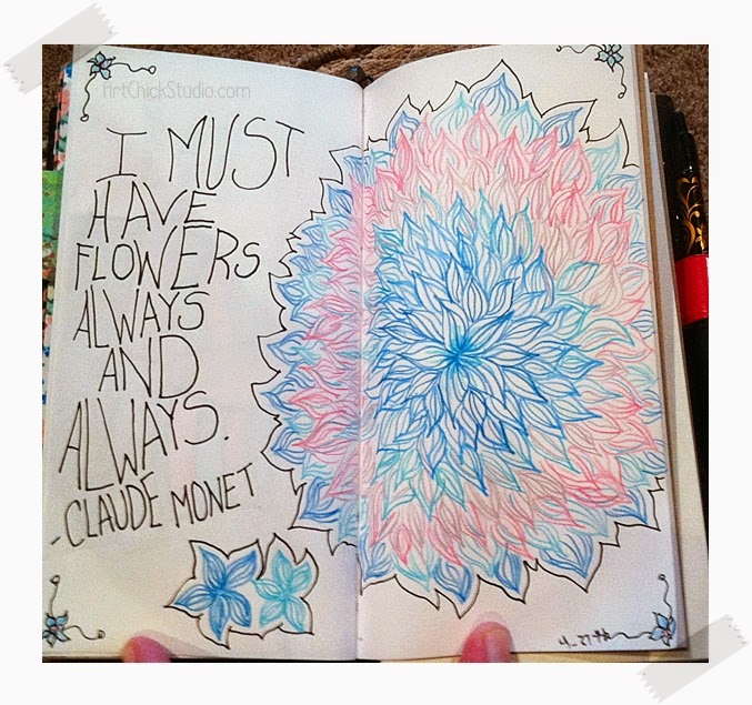 I Must Have Flowers Art Journal Page
