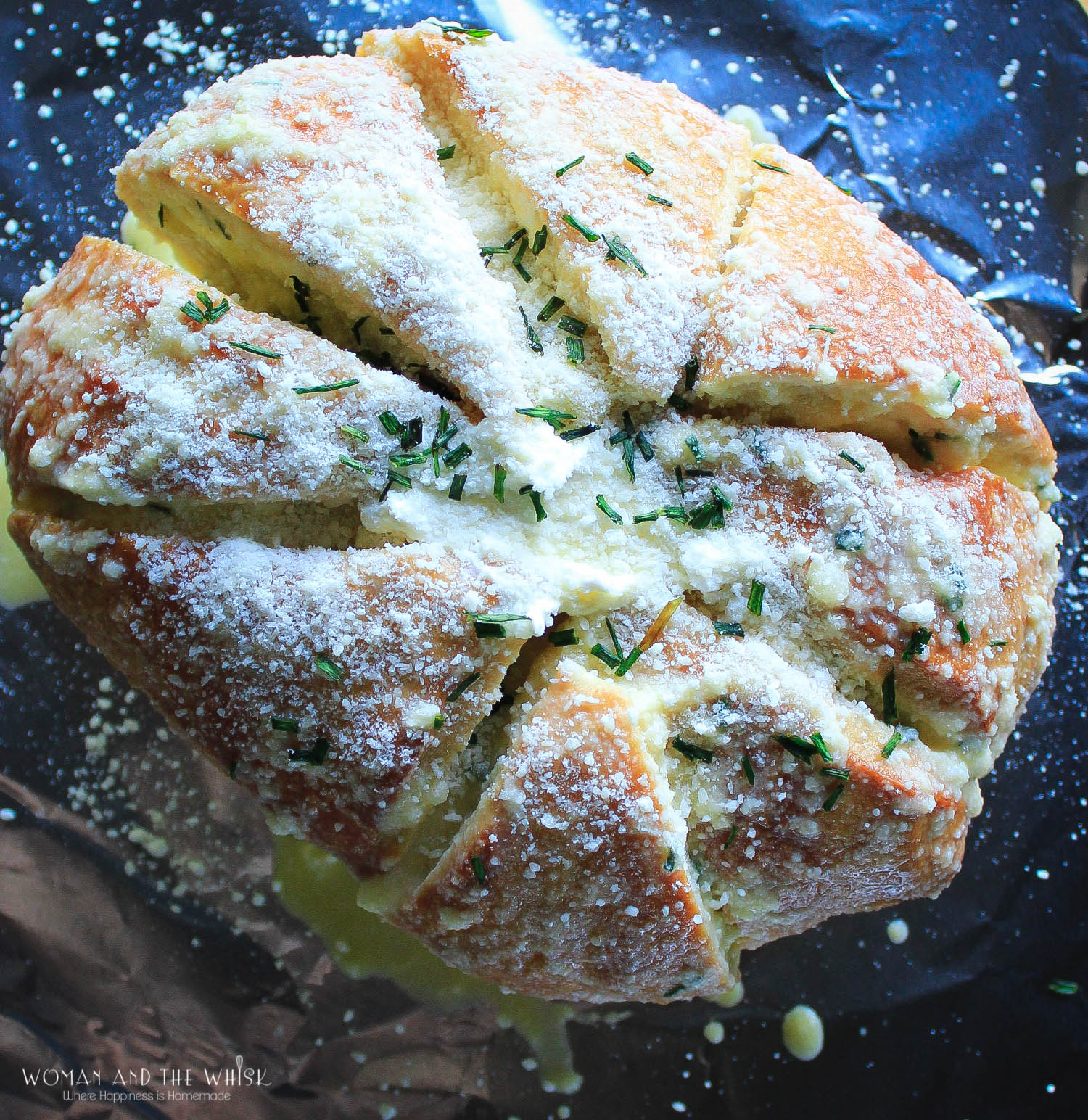 Woman and the Whisk Korean Cream Cheese Garlic Bread
