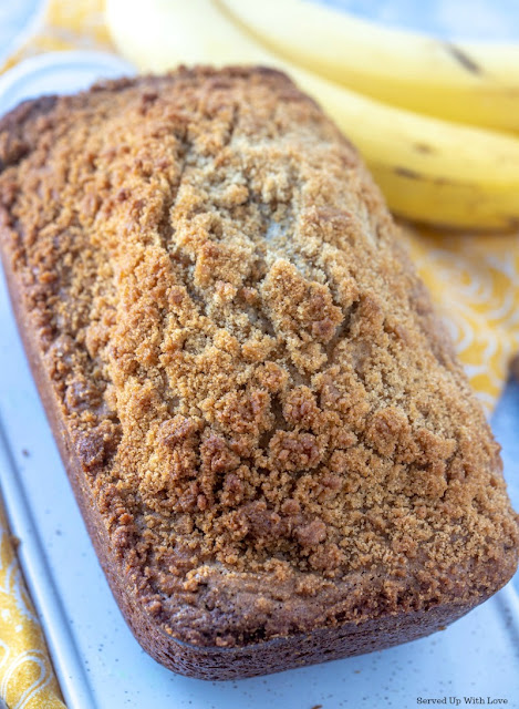 Cinnamon Crumb Banana Bread recipe from Served Up With Love