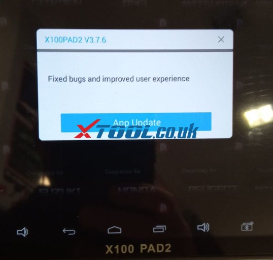 XTOOL X100PAD2アプリのアップデート「バグの修正とユーザーエクスペリエンスの向上」