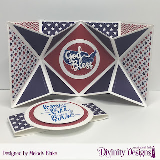 Stamp/Die Duos: Sweet Land of Liberty, Custom Dies: Pop Out Card with Layers, Belly Band, Double Stitched Circles, Paper Collection: America the Beautiful 