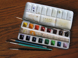 prang watercolors paints pen