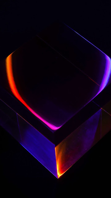 Free Cube, Neon, Reflection, Glare, Dark wallpaper