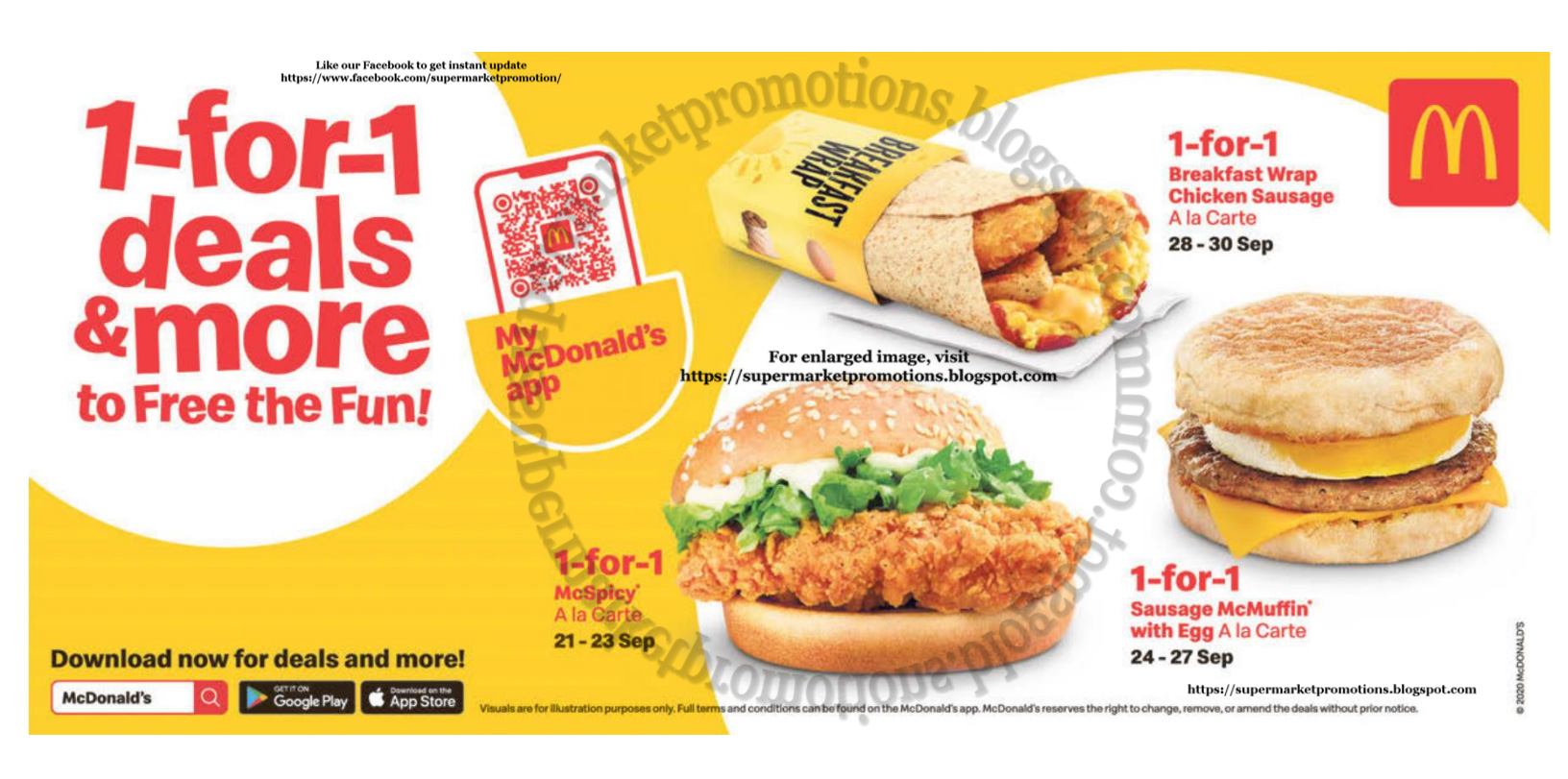 McDonald's 1 For 1 Deals 20 September 2020 ~ Supermarket Promotions