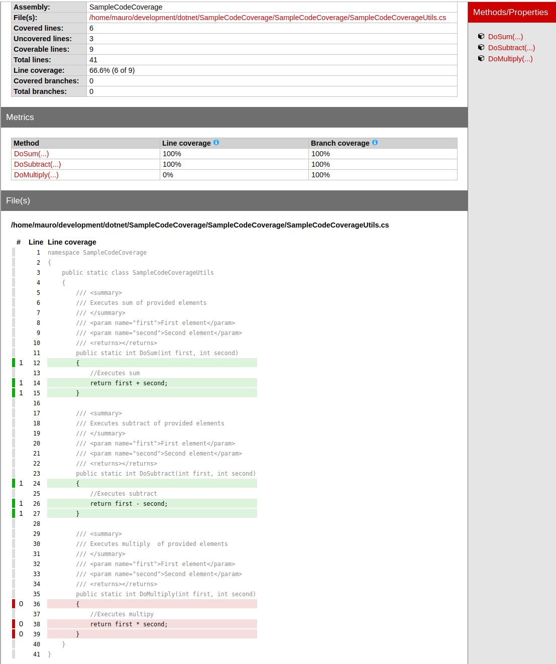 Code Coverage su .NET Core con Coverlet e ReportGenerator