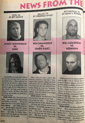 Inside Wrestling  - November 1998 -  Match reports in News from the Wrestling Capitals