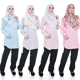 Blouse Muslimah Plus Size Sara M L XL 2XL 3XL