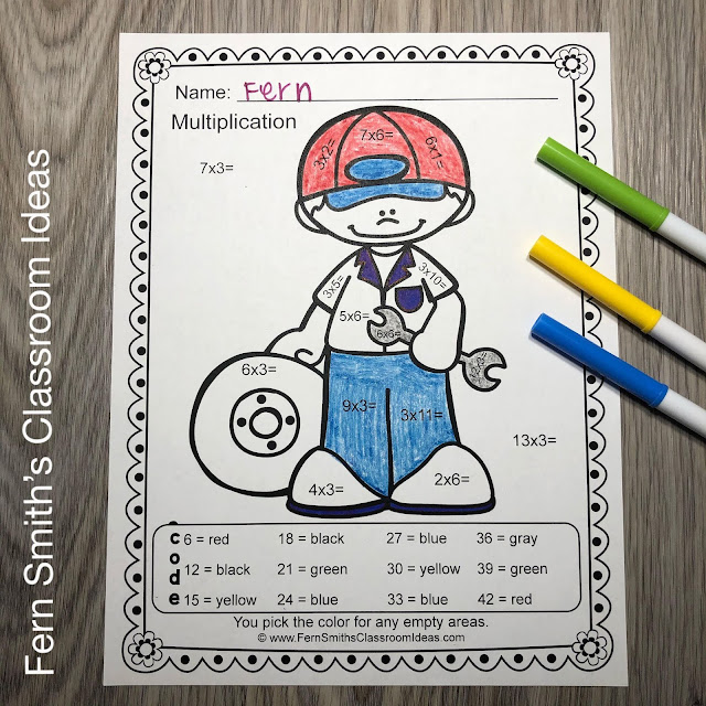 Click Here to Download These Community Helpers Career Themed Color By Number Multiply by 3 & 6 AND Divide by 3 & 6 Printable Worksheets Resource Bundle for Your Classroom Today!