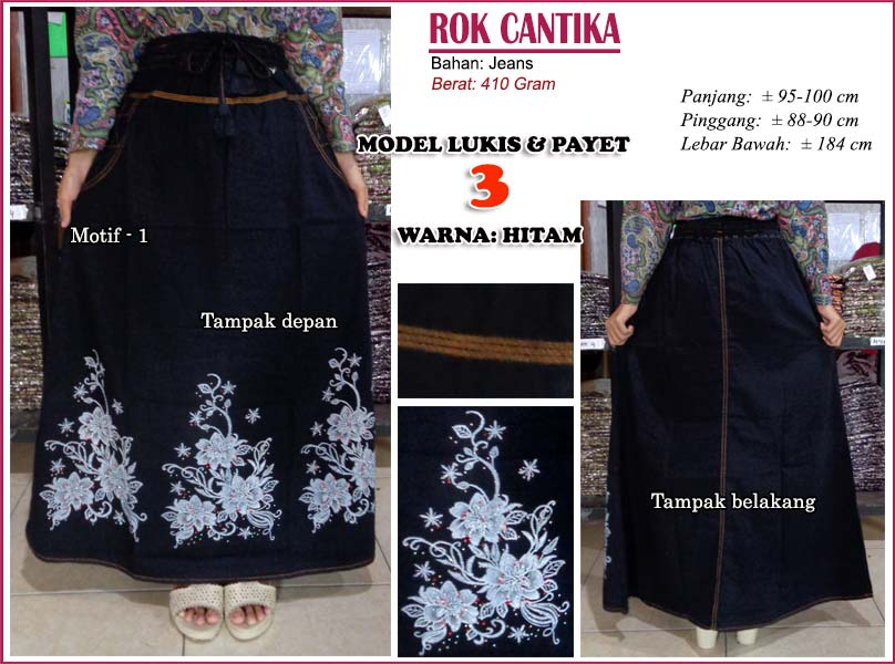 Rok Panjang Model Payet 3 Cantika Hitam rok panjang model payet 3 cantika hitam