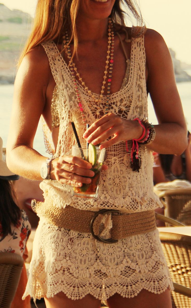 Street style Boho crochet dress Just a Pretty Style