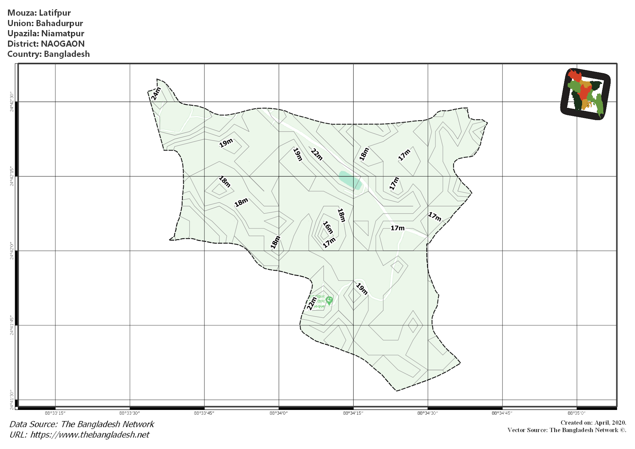 Map of Latifpur Mouza of Niamatpur Upazila, NAOGAON Map of Latifpur Mouza of Niamatpur Upazila, NAOGAON, Bangladesh.