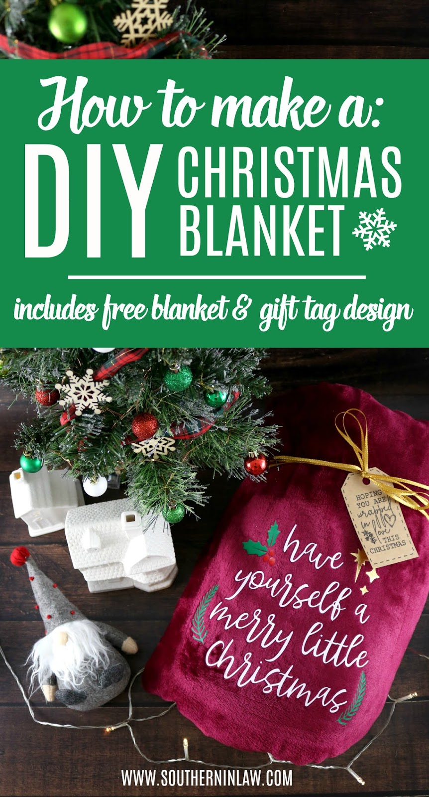 Southern In Law DIY Christmas Blanket (on a Budget!)